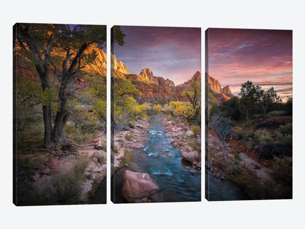 Zion National Park In The Fall by Jonathan Ross Photography 3-piece Art Print