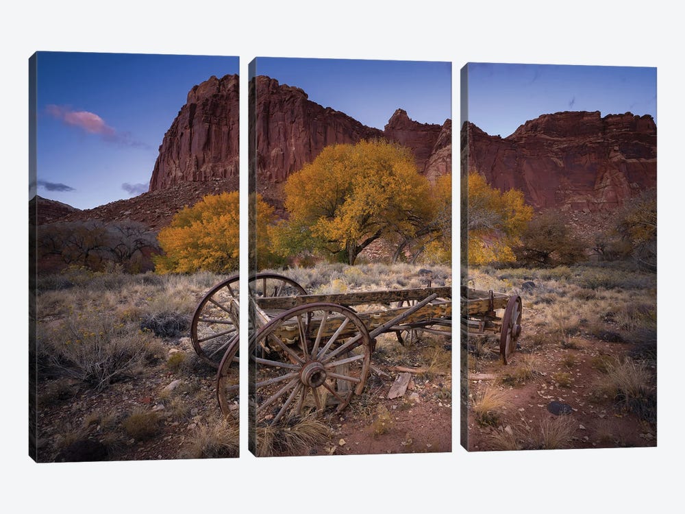 Wagon In Bryce Canyon National Park by Jonathan Ross Photography 3-piece Canvas Wall Art