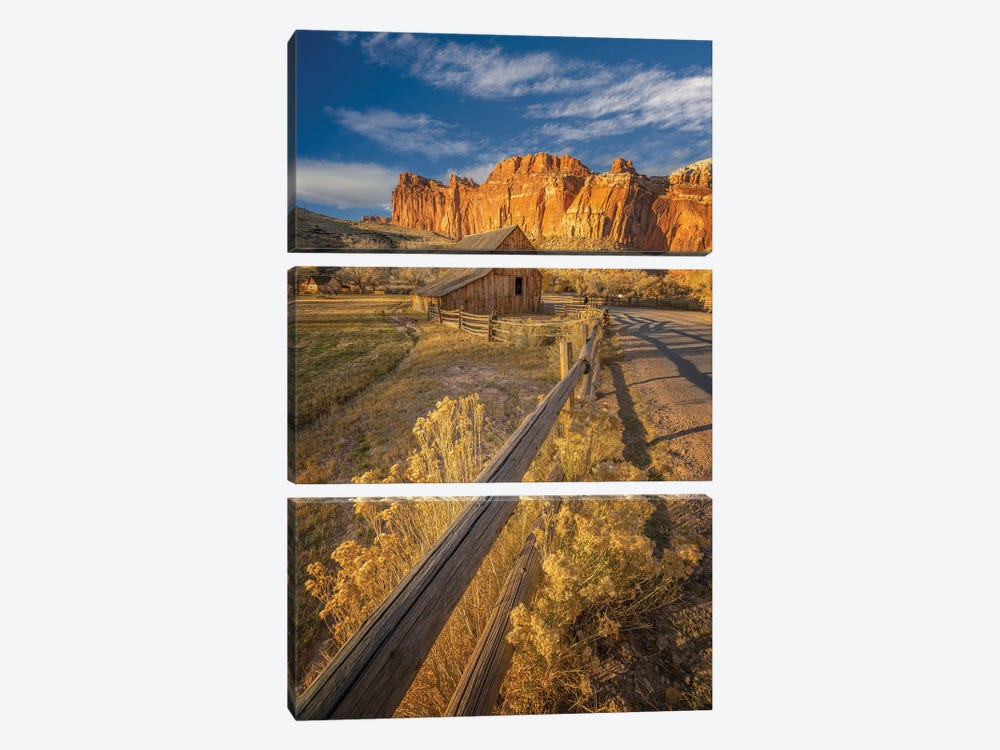 Barn At Bryce Canyon National Park by Jonathan Ross Photography 3-piece Canvas Artwork