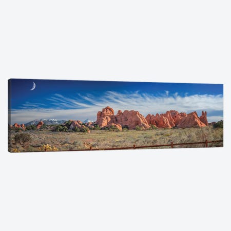 Moon Over Arches National Park Canvas Print #JRP210} by Jonathan Ross Photography Canvas Print