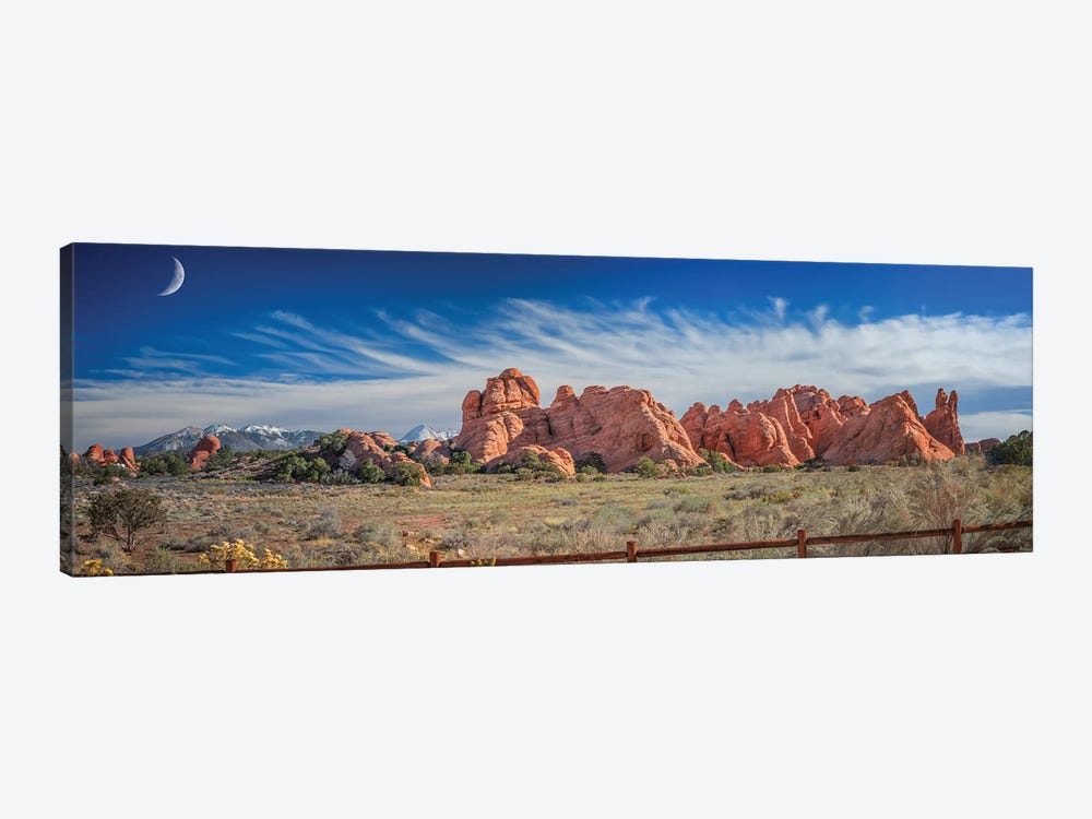 Moon Over Arches National Park by Jonathan Ross Photography 1-piece Canvas Art Print