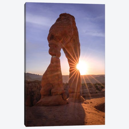 Delicate Arch Sun Star Canvas Print #JRP212} by Jonathan Ross Photography Canvas Print