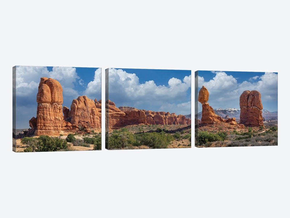 Balanced Rock Panorama by Jonathan Ross Photography 3-piece Canvas Art Print