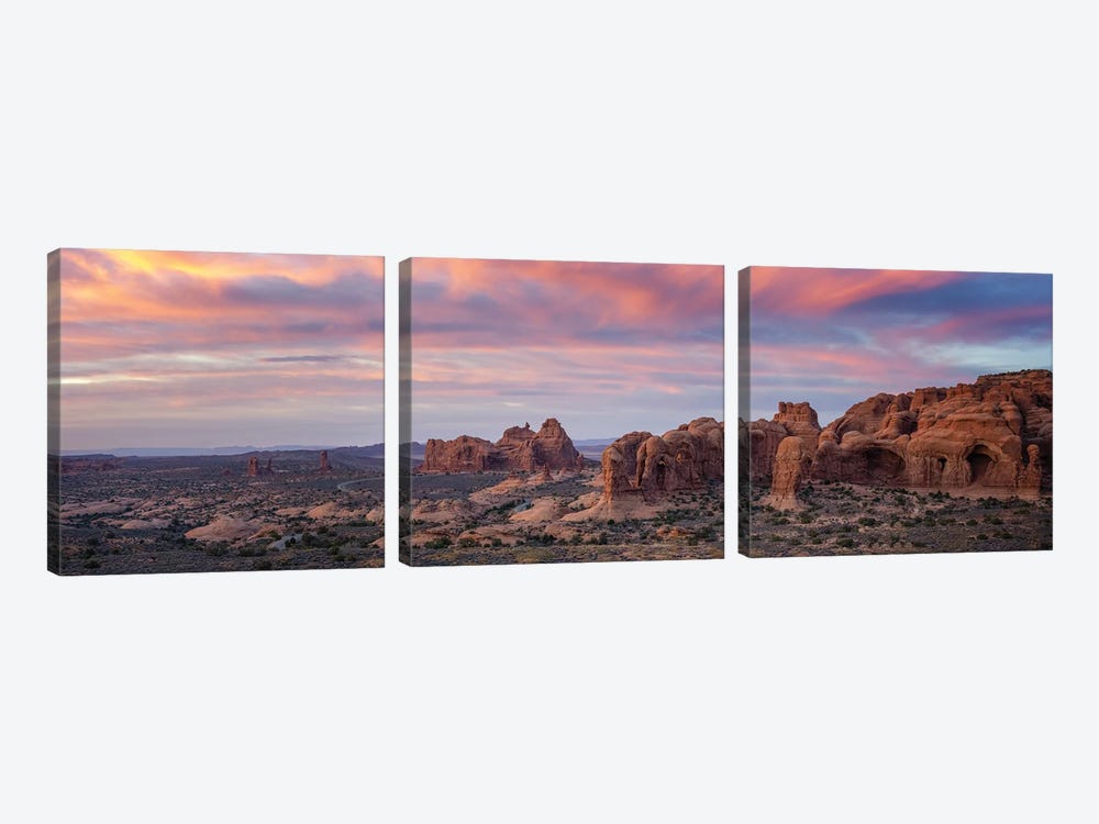 Sunset Over Arches National Park by Jonathan Ross Photography 3-piece Art Print