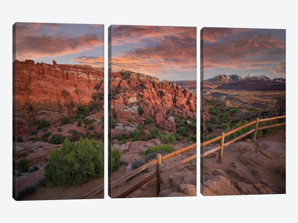 Fiery Furnace In Arches National Park by Jonathan Ross Photography 3-piece Canvas Artwork