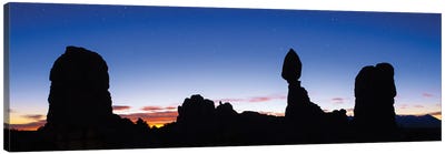 Balanced Rock Silhouette Panorama Canvas Art Print - Arches National Park Art