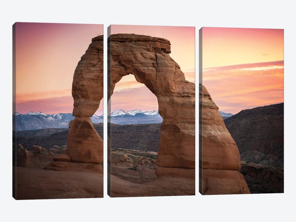 Delicate Arch by Jonathan Ross Photography 3-piece Canvas Art