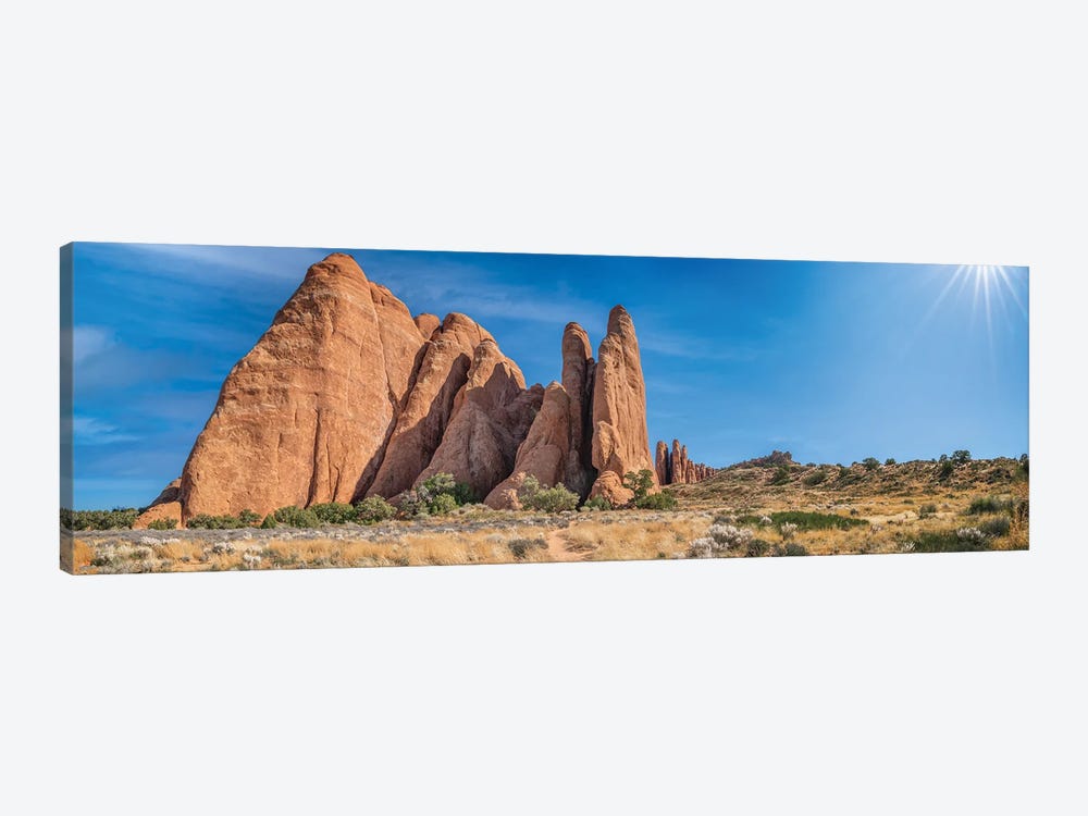 Arches National Park With A Sun Star by Jonathan Ross Photography 1-piece Canvas Print