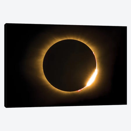 Eclipse With Diamond Ring And Solar Flare Canvas Print #JRP25} by Jonathan Ross Photography Canvas Art Print
