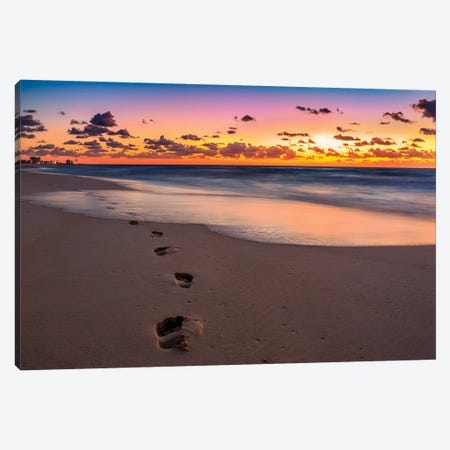 Footsteps At Sunrise Canvas Print #JRP29} by Jonathan Ross Photography Canvas Artwork