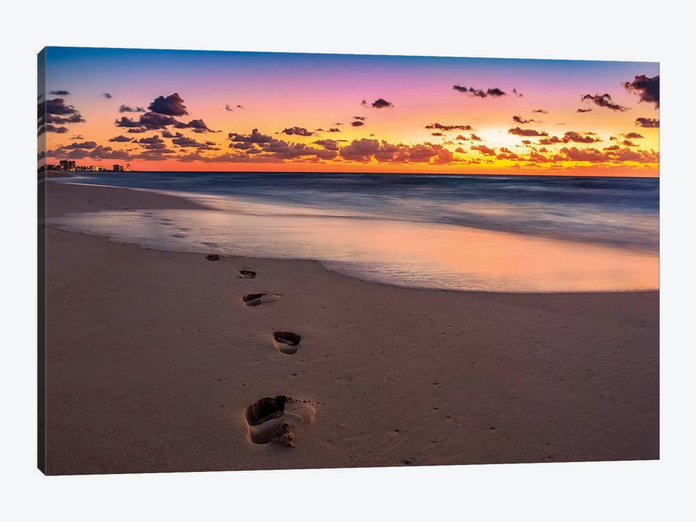 Footsteps At Sunrise by Jonathan Ross Photography 1-piece Art Print