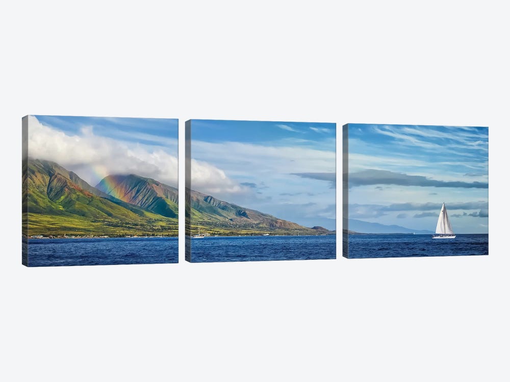 Hawaiian Catamaran by Jonathan Ross Photography 3-piece Art Print