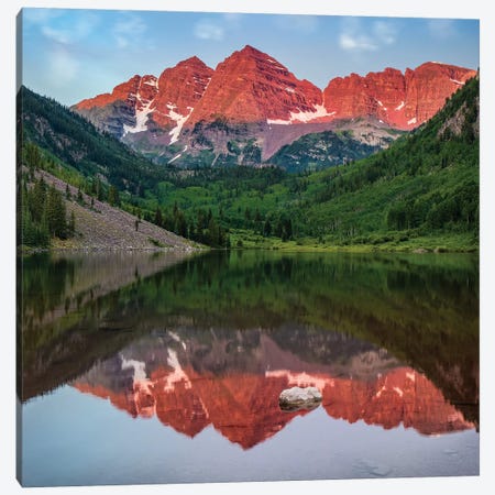 Mirrored Maroon Bells Canvas Print #JRP51} by Jonathan Ross Photography Canvas Art Print