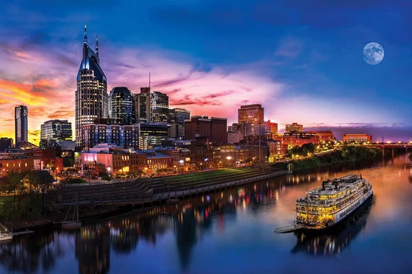 Jonathan Ross Photography: Moon Over Nashville by Jonathan Ross Photography