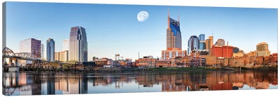 Nashville Daybreak Panorama Canvas Art Print - Panoramic Cityscapes