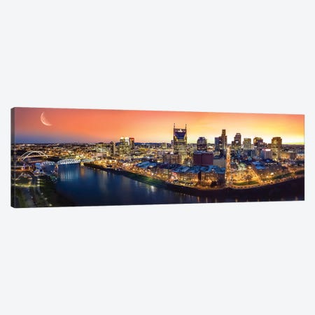 Nashville Twilight Panorama Canvas Print #JRP63} by Jonathan Ross Photography Canvas Art