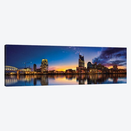Night Is Falling On Nashville Canvas Print #JRP64} by Jonathan Ross Photography Art Print