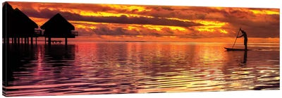 Paddling Into The Sunset Canvas Art Print - Jonathan Ross Photography