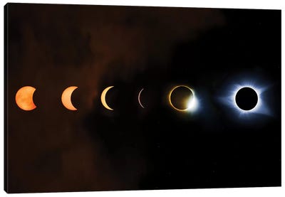 Phases Of A Total Eclipse Canvas Art Print - Kids Educational Art