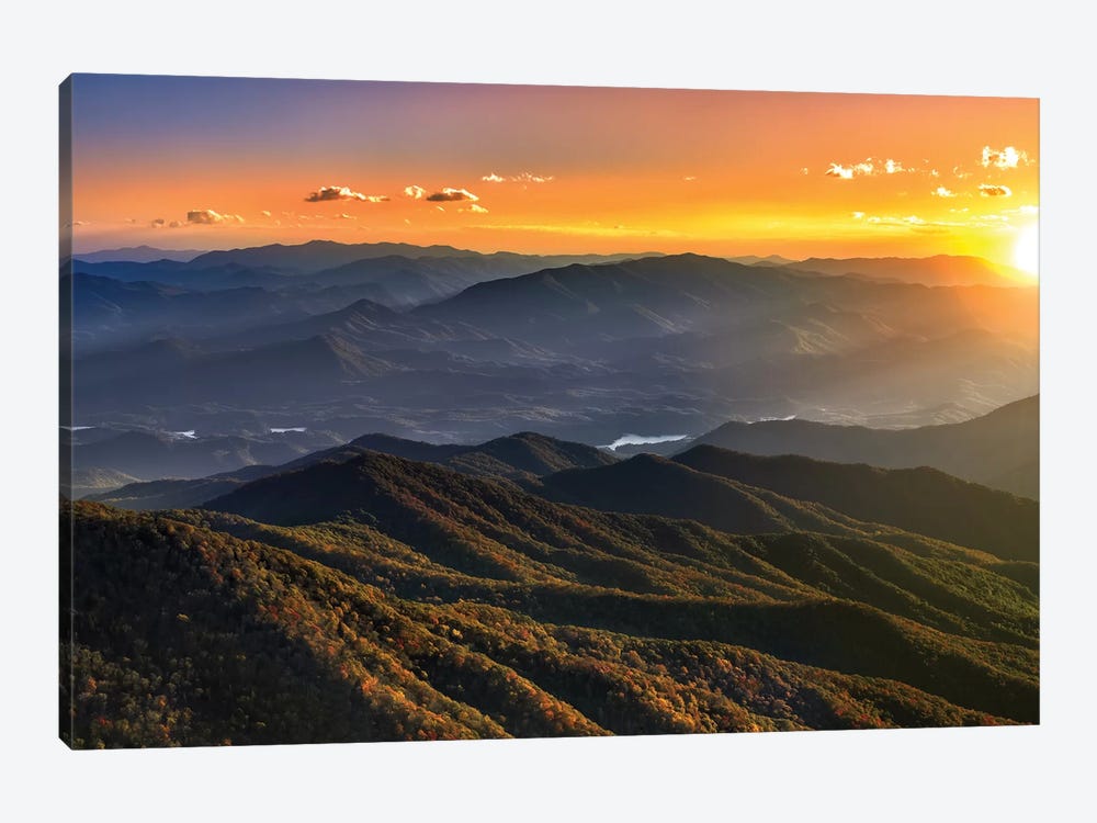 Smoky Mountain Sunset by Jonathan Ross Photography 1-piece Canvas Artwork