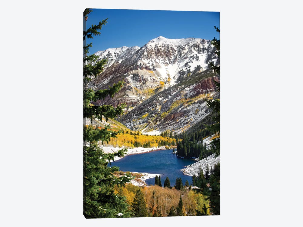 Snowy Maroon Bells by Jonathan Ross Photography 1-piece Canvas Art