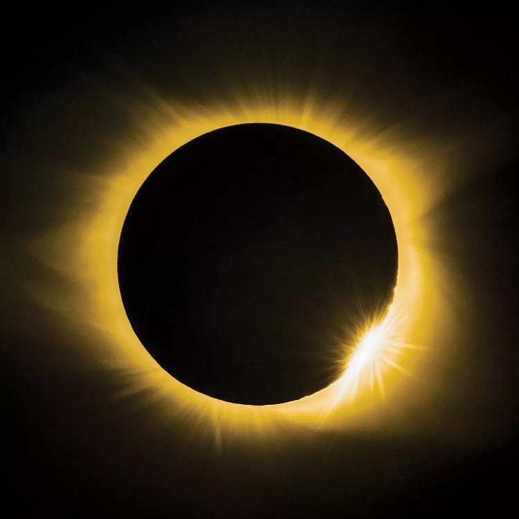 Solar Eclipse With Diamond Ring