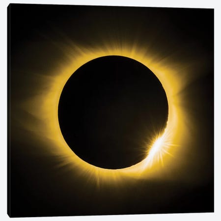 Solar Eclipse With Diamond Ring Canvas Print #JRP83} by Jonathan Ross Photography Canvas Artwork