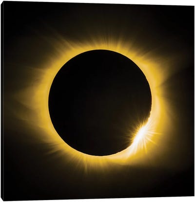 Solar Eclipse With Diamond Ring Canvas Art Print - Color Pop Photography