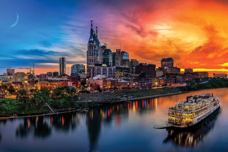 Southern Sky Sunset Over Nashville by Jonathan Ross Photography wall art