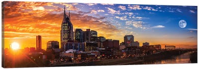 Sundown In Music City Canvas Art Print - Nashville Skylines