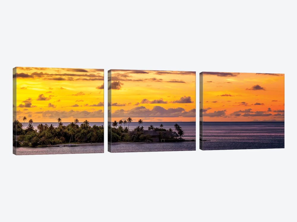 Sundown In The South Pacific by Jonathan Ross Photography 3-piece Canvas Wall Art