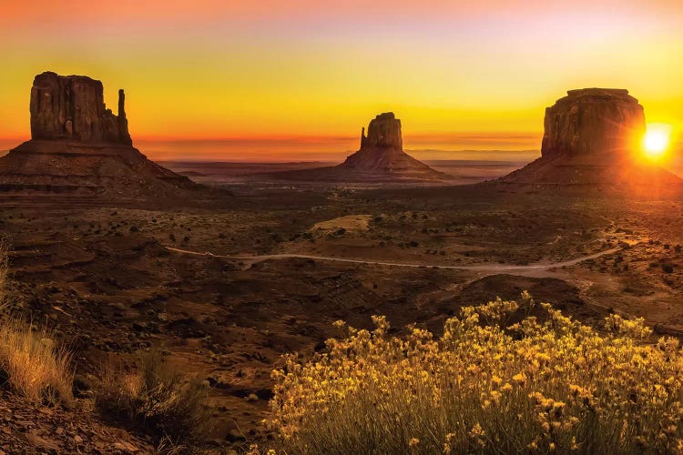 Sunrise In Monument Valley by Jonathan Ross Photography wall art