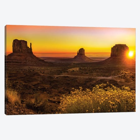 Sunrise In Monument Valley Canvas Print #JRP93} by Jonathan Ross Photography Canvas Print