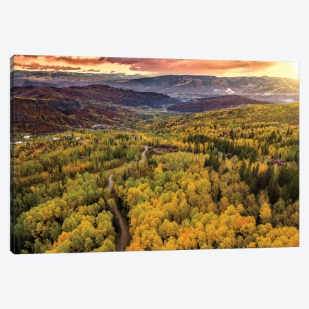 Sunset In The Valley Canvas Print #JRP97} by Jonathan Ross Photography Canvas Artwork