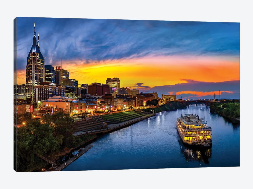 Sunset On The Cumberland by Jonathan Ross Photography 1-piece Canvas Print