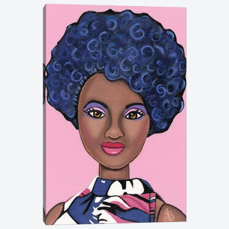 Afro Beauty Canvas Print #JRT12} by Julie's Retro Art Canvas Print