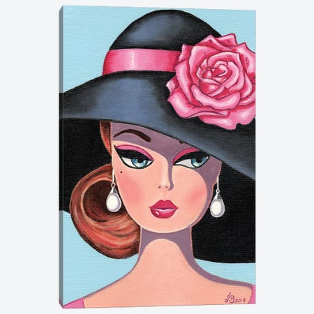 Pink Silk Rose Canvas Print #JRT16} by Julie's Retro Art Canvas Wall Art