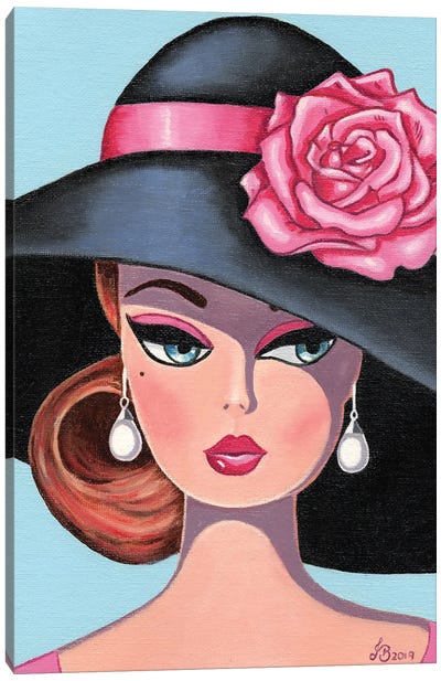 Pink Silk Rose Canvas Art Print - Barbie