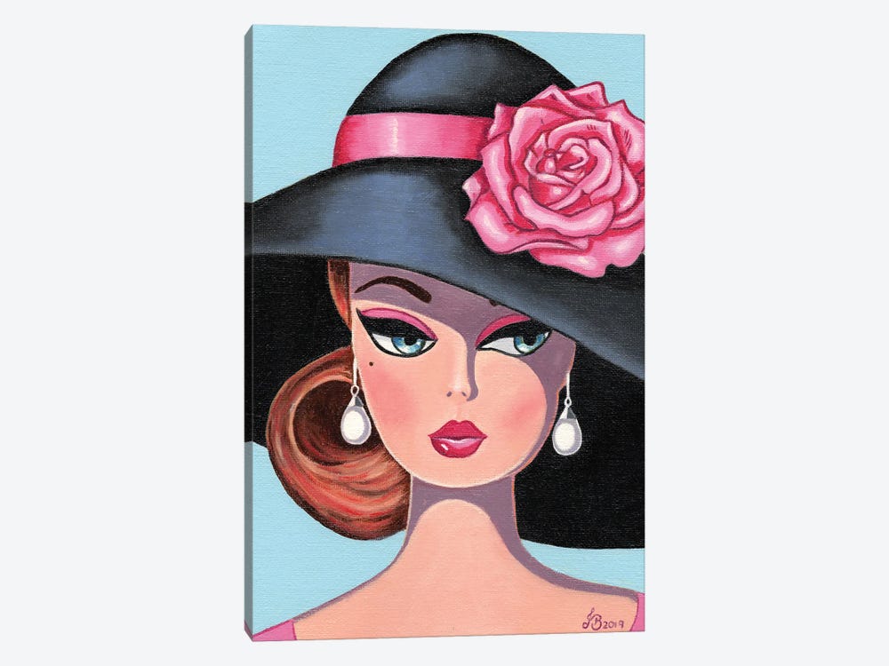 Pink Silk Rose by Julie's Retro Art 1-piece Canvas Artwork