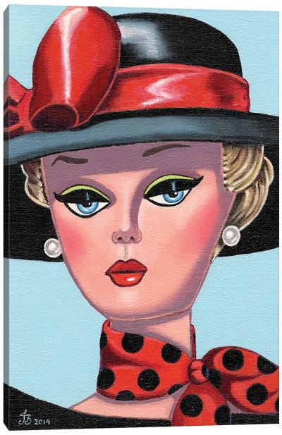 Red Silk Bow Canvas Art Print - Barbie