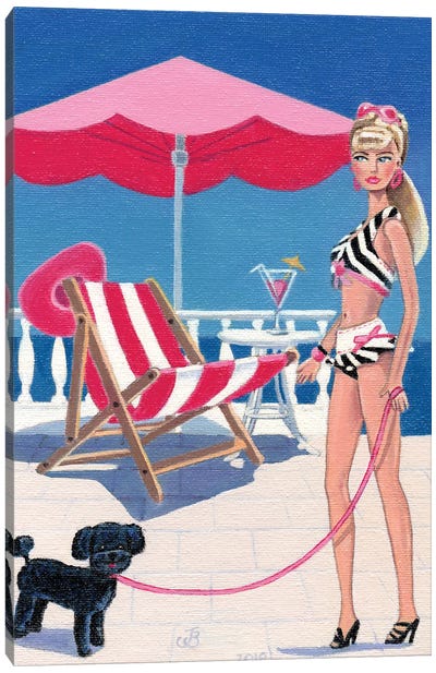 On Vacation Canvas Art Print - Barbiecore