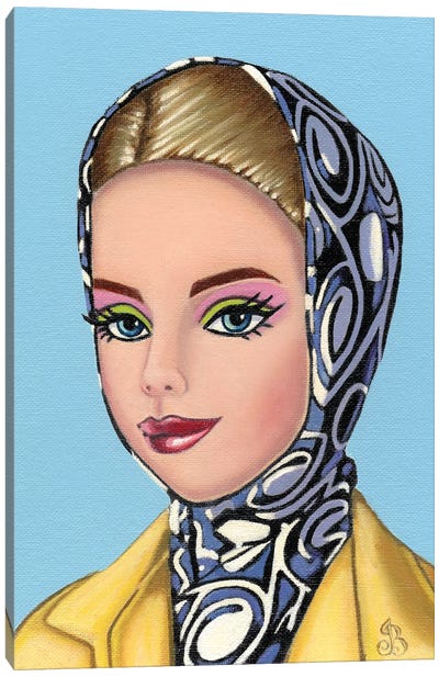 Blue Silk Canvas Art Print - Barbie