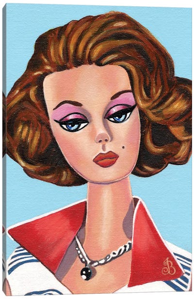 Vintage Silk Canvas Art Print - Barbie