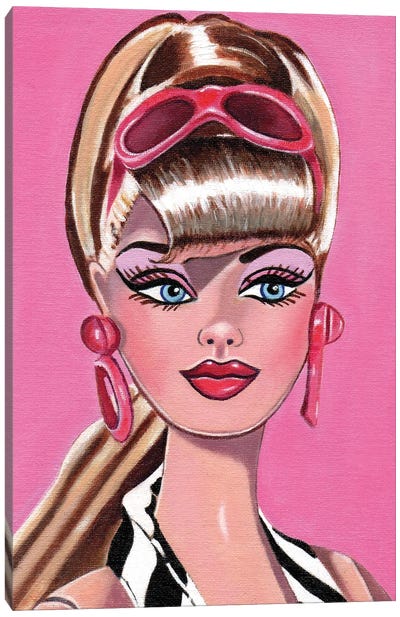 Summer Barbie Canvas Art Print - Vintage Décor