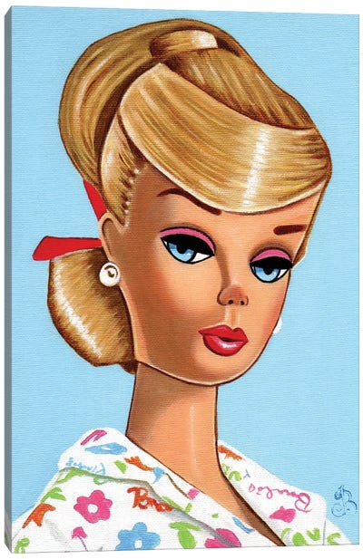 Blonde Swirl Canvas Art Print - Barbie