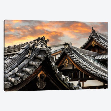 Sunset Over The Rooftops Of Historic Gion, Japan Canvas Print #JRX100} by Jane Rix Canvas Art