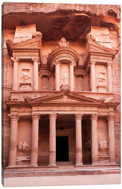 The Ancient Treasury, Petra Canvas Art Print - The Seven Wonders of the World