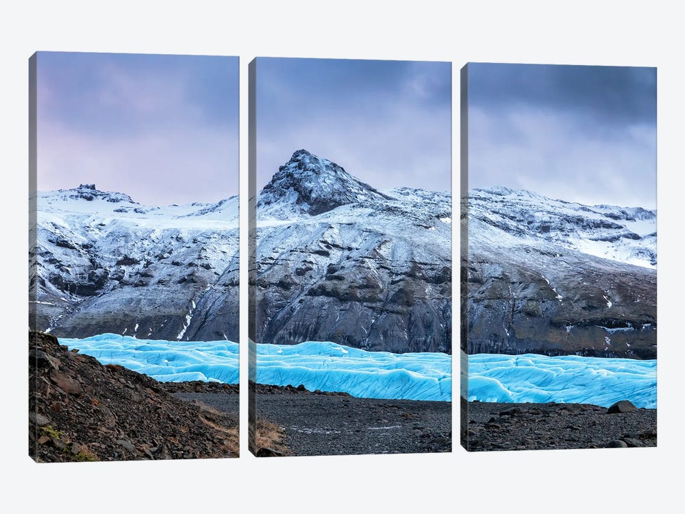 Svinafellsjokul Glacier Landscape, Iceland 3-piece Canvas Art Print