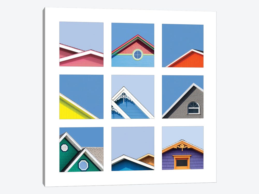 Collage Of The Rooftops Of The Magdalen Islands, Canada by Jane Rix 1-piece Art Print