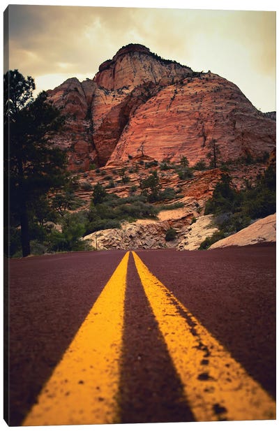 The Road To Zion Canvas Art Print - Zion National Park Art